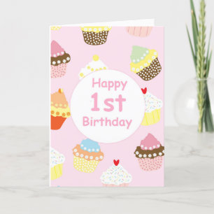 De Agradecimiento Chicas rosados pastel primera tarjeta cumpleaños p