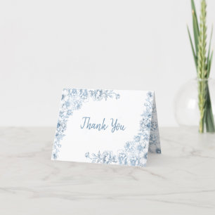 De Agradecimiento Chinoiserie Baby Shower Gracias Tarjeta Floral Azu