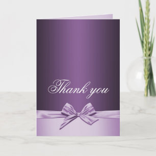 De Agradecimiento Cinta lujosa Purple Elegant Gracias tarjeta