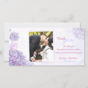 De Agradecimiento Clásica Hydrangeas Boda Gracias Tarjeta Fotográfic