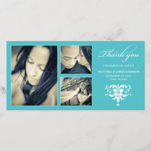 DE AGRADECIMIENTO COLLAGE FORMAL TURQUÍSTICO   BODA GRACIAS TARJETA