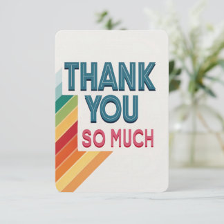 De Agradecimiento Colorida Retro "Muchísimas gracias" Tarjeta