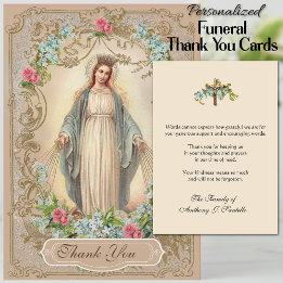 De Agradecimiento Compatía funeraria católica Tarjeta sagrada gracia