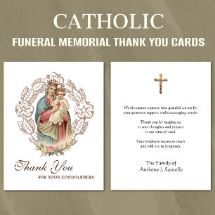 De Agradecimiento Compatía funeraria católica Tarjeta sagrada gracia