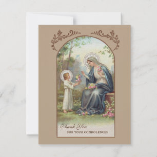 De Agradecimiento Compatía funeraria católica Tarjeta sagrada gracia