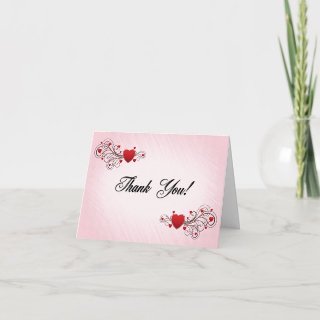 De Agradecimiento Corazones Gracias Tarjeta En Blanco Dentro (Anverso)
