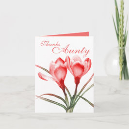 De Agradecimiento Crocus "Gracias Tía" tarjeta rosa roja