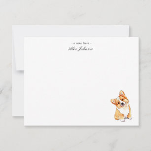De Agradecimiento Cuidada acuarela Corgi Dog Flat Gracias Tarjeta