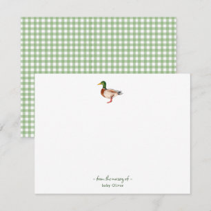 De Agradecimiento Cuidada acuarela Mallard Bebé Gracias tarjeta