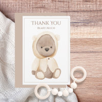 Cuidada Teddy Bear acuarela Gracias Tarjeta