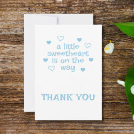 De Agradecimiento Cuidado Blue Boy Baby Shower Gracias Tarjeta plana