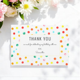 De Agradecimiento Cumpleaños Gracias Tarjeta Confetti Baby Shower