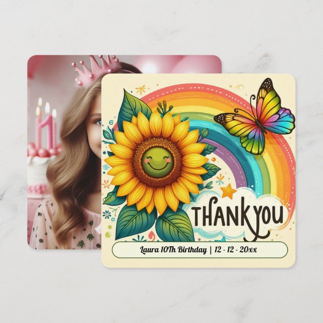 De Agradecimiento Cumpleaños Gracias Tarjeta Por Hija (Anverso / Reverso)