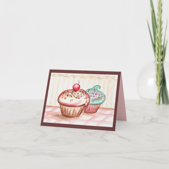 De Agradecimiento Cupcake Gracias Tarjeta (Anverso)