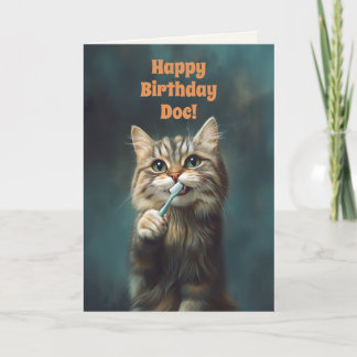 De Agradecimiento Cute gracioso gato Dentista Cumpleaños Tarjeta ple