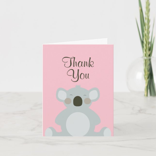 De Agradecimiento Cute Koala Bear Gracias Tarjeta (Anverso)