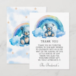 De Agradecimiento Cute Teddy Bear Baby Shower Gracias Tarjeta