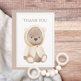 De Agradecimiento Cute Teddy Bear Simple Gracias Tarjeta