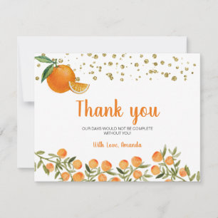 De Agradecimiento Cutie Naranja Gracias tarjeta