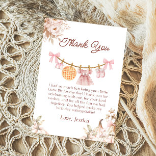 De Agradecimiento Cutie Pie Fall Chica Baby Shower Gracias tarjeta