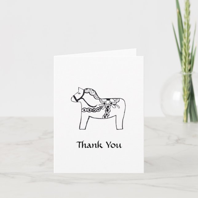 De Agradecimiento Dala Horse Gracias Tarjeta (Anverso)