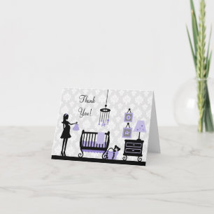 De Agradecimiento Damask Baby Shower Gracias : Tarjeta