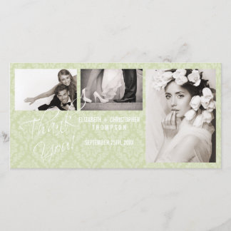 De Agradecimiento Damask Vintage Gracias Boda Tarjeta Fotográfica - 