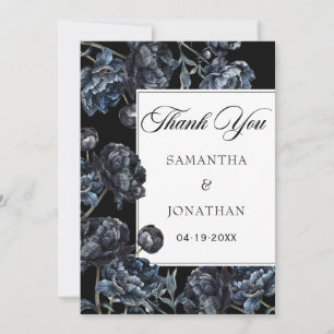 De Agradecimiento Dark Moody Boda floral gótica Gracias Tarjeta