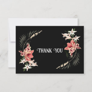 De Agradecimiento Dark Moody Floral Gracias Tarjeta