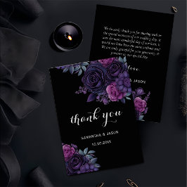 De Agradecimiento Dark Moody Gothic Florals Boda Gracias Tarjeta