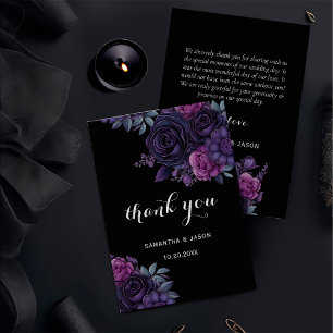 De Agradecimiento Dark Moody Gothic Florals Boda Gracias Tarjeta
