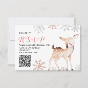De Agradecimiento Deer Winter ONEderland 1er cumpleaños Tarjeta RSVP