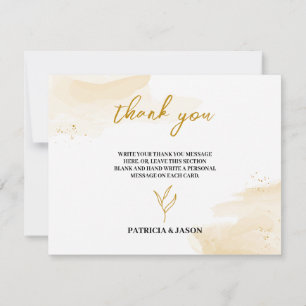 De Agradecimiento Delicadas hojas lineales Boda Gracias Tarjeta