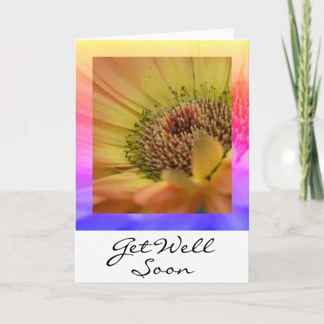 De Agradecimiento Deseos en flor - Salir Bien Pronto Tarjeta (Anverso)