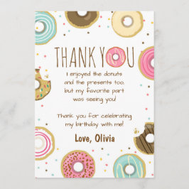 De Agradecimiento Donut Birday Gracias Tarjeta Chica Rosa Doughnut