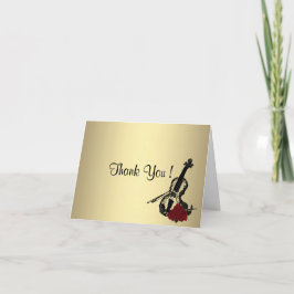De Agradecimiento Dorado Violin Gracias Tarjeta En Blanco Dentro