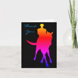 De Agradecimiento Dressage Horse Color Silhouette Gracias Tarjeta