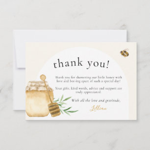 De Agradecimiento Dulce Abeja Acuarela Suave Tarjeta Plana para Baby