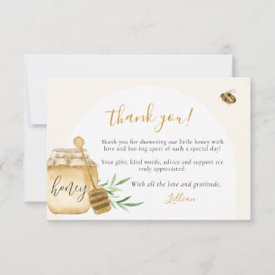 De Agradecimiento Dulce Abeja Acuarela Suave Tarjeta Plana para Baby
