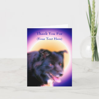 De Agradecimiento Dulce borde Collie Dog Art Gracias Tarjeta