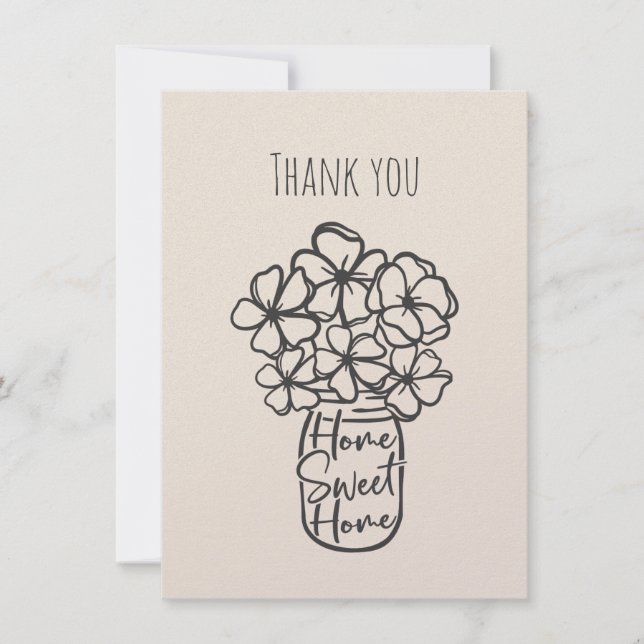 De Agradecimiento Dulce Hogar Dulce Tarjeta plana (Anverso)