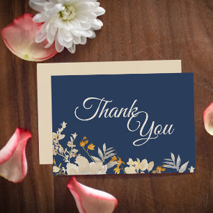 De Agradecimiento Dusty Blue Autumn Boho Boda Gracias Tarjeta Llanta