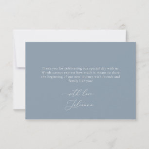 De Agradecimiento Dusty Blue Floral Boda Gracias Tarjeta