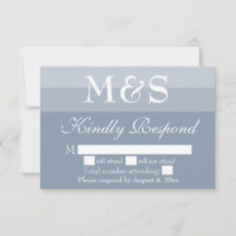 Dusty Blue Simple Script Wedn Tarjeta RSVP