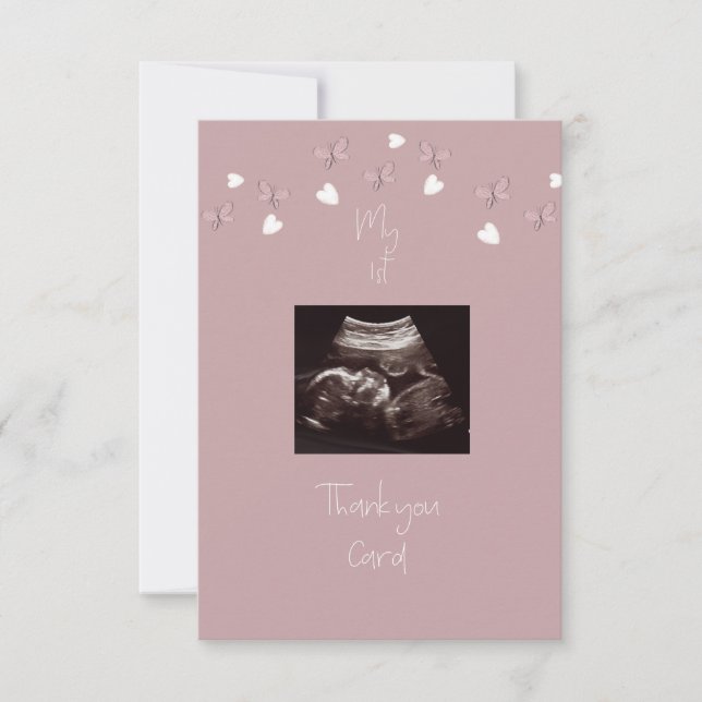 De Agradecimiento Dusty Rosa Mi Primer Gracias Tarjeta Graciosa (Anverso)