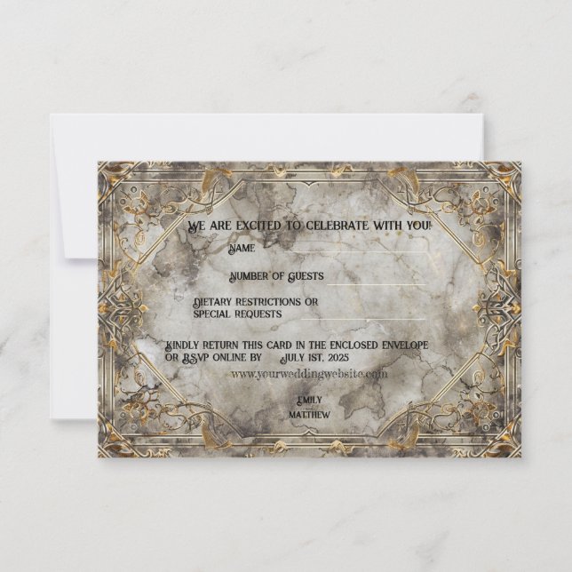 De Agradecimiento Dwarven Splendor Fantasy Boda Gracias Tarjeta (Anverso)