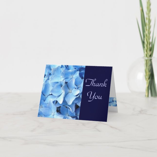 De Agradecimiento El Hydrangea azul le agradece la tarjeta 5 (Anverso)