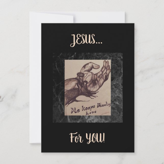 De Agradecimiento "Él mantiene Bleeding Love" Tarjeta Plana (Anverso)