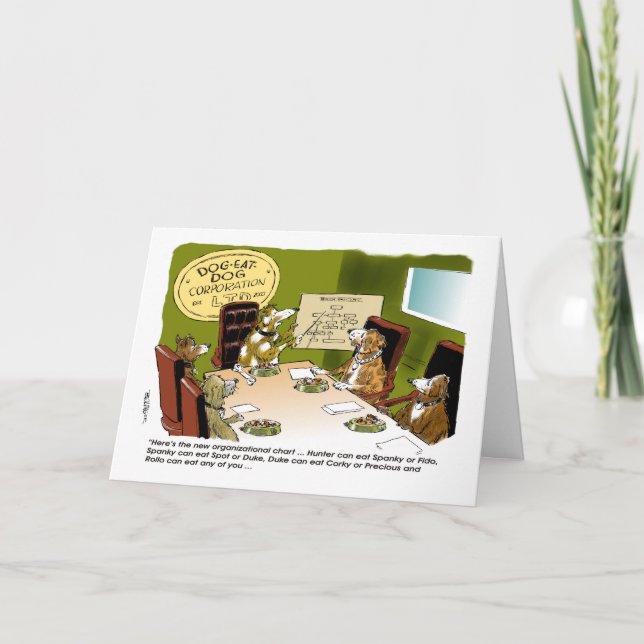 De Agradecimiento El perro come la tarjeta del día del jefe del Co. (Anverso)