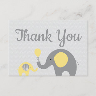 De Agradecimiento Elefante amarillo Baby Shower Gracias tarjeta plan